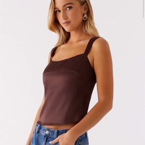 Peppermayo Brown Satin Top size US 4
